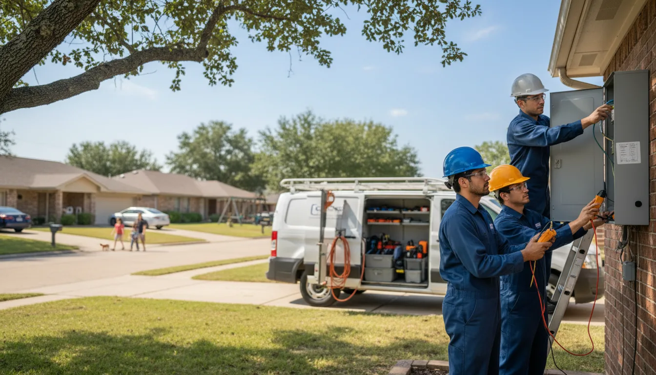 Certified electrician providing emergency electrical services in Fruitvale, TX